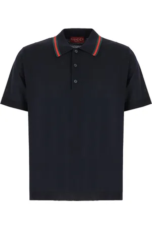 Gucci Tops, Heren, Blauw, M, Wol, Klassiek poloshirt