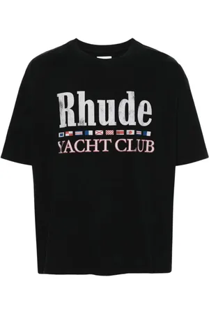 Rhude Tops, Heren, Zwart, S, Katoen, Flag Katoenen T-shirt