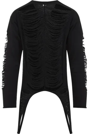 Rick Owens Tops, Heren, Zwart, M, Wol, Top met Lange Mouwen