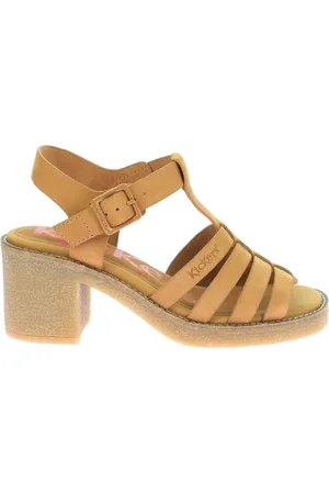 Kickers Schoenen, Dames, Bruin, 36 EU, Leer, Comfort Sandalen Kick Volyne