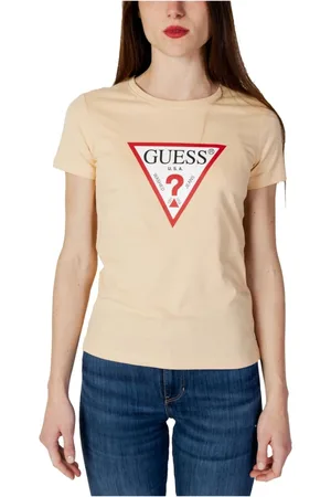 Guess Tops, Dames, Roze, XS, Katoen, Roze Print T-Shirt