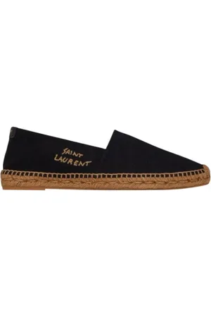 Saint Laurent Schoenen, Dames, Zwart, 36 EU, Katoen, Geborduurde Canvas Espadrilles