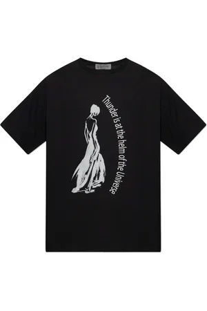 Y-3 Tops, Heren, Zwart, L, Katoen, Katoenen T-shirt met print