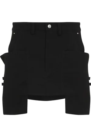Rick Owens Rokken, Dames, Zwart, M, Wol, Zwarte Wollen Rok Elegante Stijl