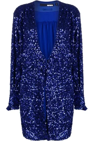 ROTATE Kleedjes, Dames, Blauw, XS, Polyester, Partyjurk