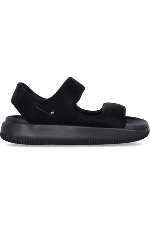 Nike Schoenen, Heren, Zwart, 38 1/2 EU, Zwarte rubberen sandalen met gevormd design