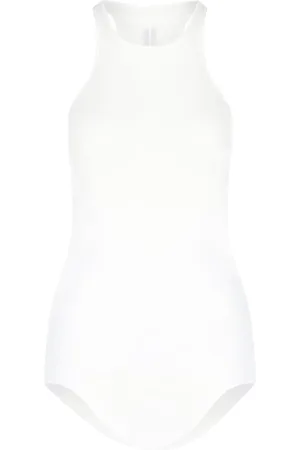 Rick Owens Tops, Dames, Wit, S, Basic Rib Tanktop