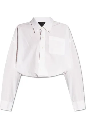 R13 Blouses & Shirts, Dames, Wit, L, Katoen, Crossover Bubble Shirt