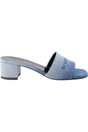 Givenchy Schoenen, Dames, Blauw, 37 EU, Denim, Denim 4G Hak Sandalen