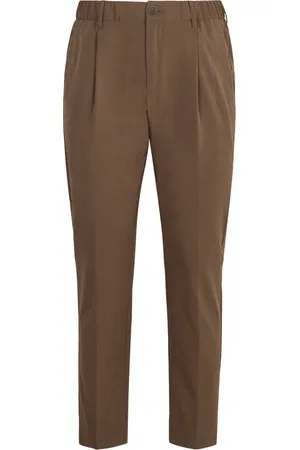 HERNO Broeken, Heren, Groen, M, Katoen, Geribbelde broek met elastische achterkant
