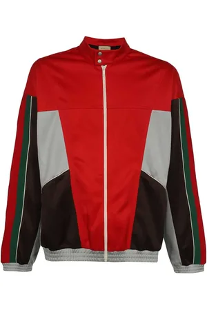 Gucci Sweatshirts & Hoodies, Heren, Veelkleurig, L, Katoen, Web Detail Techno Fabric Jacket