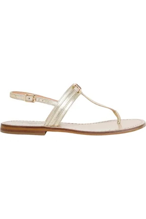 Twin-Set Schoenen, Dames, Geel, 39 EU, Leer, Gouden Sandaal met Metalen Logoband