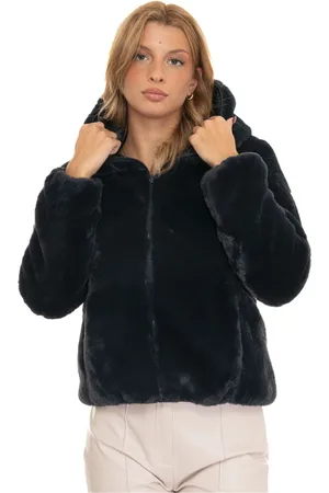 save the duck Jassen, Dames, Blauw, 2Xl, Polyester, Omkeerbaar Kort Harrington Jack met Capuchon