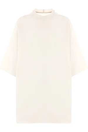 Rick Owens Tops, Heren, Wit, ONE Size, Katoen, Jersey T-shirt Oversized Fit