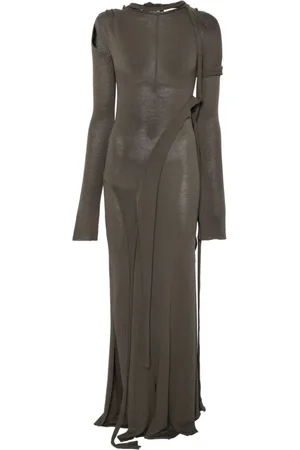 OTTOLINGER Kleedjes, Dames, Groen, S, Groene Cut-Out Gebreide Jurk