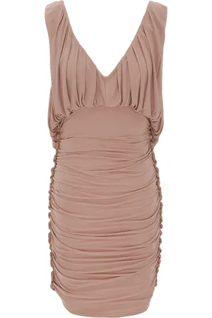 Saint Laurent Kleedjes, Dames, Roze, S, Gedrapeerde Jersey Jurk