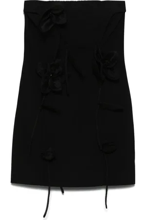 ROTATE Kleedjes, Dames, Zwart, S, Polyester, Sheath Jurk met 3D Bloemen