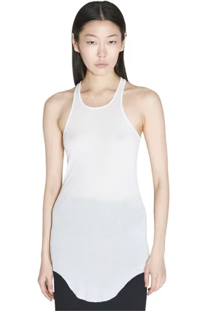 Rick Owens Tops, Dames, Wit, S, Basic Rib Tank Top
