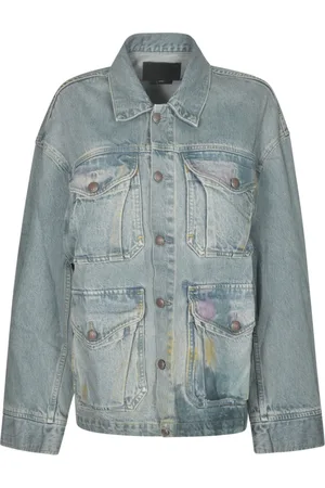 R13 Jassen, Dames, Blauw, S, Denim, Blauw Denim Jack