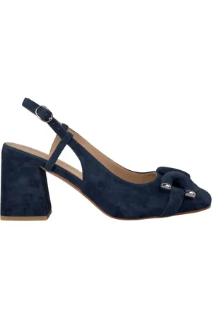 Alma en Pena Schoenen, Dames, Blauw, 38 EU, Leer, Hak schoendetail