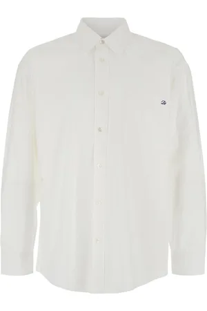 DUNST Blouses & Shirts, Dames, Wit, M, Katoen, Witte Oversized Unisex Shirt