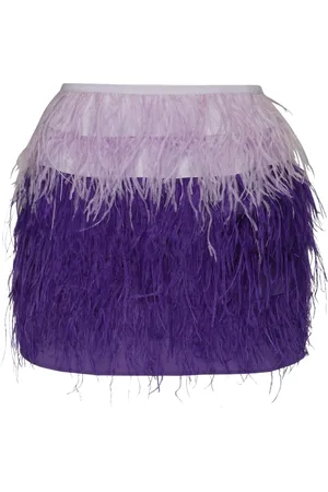 Twin-Set Rokken, Dames, Paars, S, Polyester, Paarse Veer Mini Rok