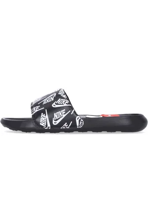 Nike Schoenen, unisex, Zwart, 40 EU, Snel Droogende Slipper met Geprint Logo