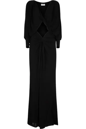 Saint Laurent Kleedjes, Dames, Zwart, M, Cut Out Maxi Jurk