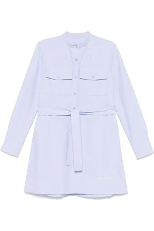 Givenchy Kleedjes, Dames, Blauw, S, Overhemdjurk met knopen en zakken