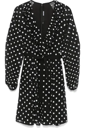 ROTATE Kleedjes, Dames, Zwart, S, Polyester, Zwarte Mini-jurk met Pofmouwen