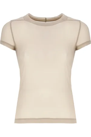Rick Owens Tops, Dames, Roze, S, T-shirt met ronde hals