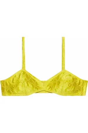 Gucci Tops, Dames, Geel, S, GG Geborduurde Zijden Top