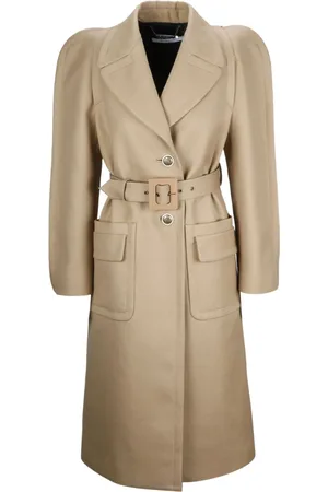 Givenchy Mantels, Dames, , S, Wol, Wollen Mantel met Riem