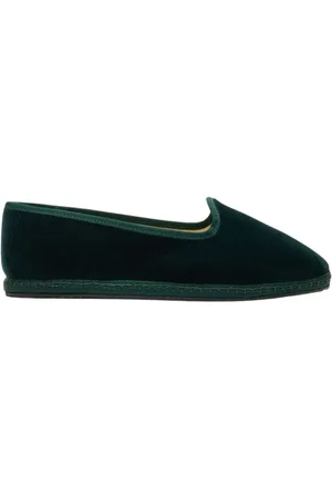 Scarosso Schoenen, Dames, Groen, 35 EU, Katoen, Valentina Groene Velvet Pantoffels