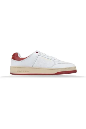 Saint Laurent Schoenen, Heren, Wit, 40 EU, Leer, Leren Sneakers met Veters