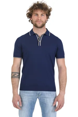 Gran Sasso Tops, Heren, Blauw, L, Tennis Polo Shirt