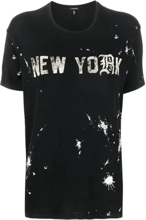 R13 Tops, Dames, Zwart, L, Katoen, T-shirt met korte mouwen