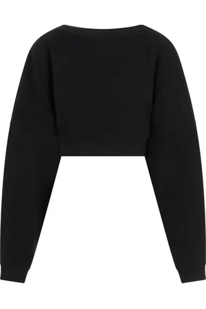 Saint Laurent Sweatshirts & Hoodies, Dames, Zwart, M, Katoen, Zwarte katoenen sweatshirt met cut-out detail