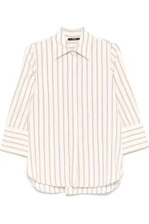 SEVENTY BY SERGIO TEGON Blouses & Shirts, Dames, , S, Ecru Overhemd met knoopsluiting en kraag