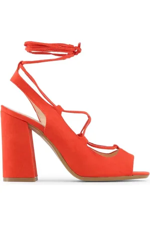 Made in italia Schoenen, Dames, Rood, 36 EU, Leer, Rode Lace Up Blokhak Sandalen