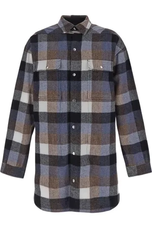 Rick Owens Jassen, Heren, Veelkleurig, L, Wol, Oversized wollen overshirt