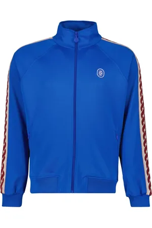 Drôle de Monsieur Sweatshirts & Hoodies, Heren, Blauw, S, Blauwe Track Geweven Jas Lente-Zomer 2025
