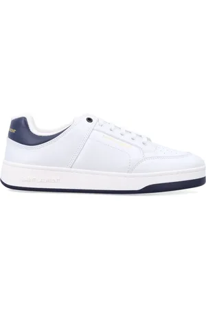 Saint Laurent Schoenen, Heren, Wit, 43 1/2 EU, Leer, Wit Blauwe Sneakers