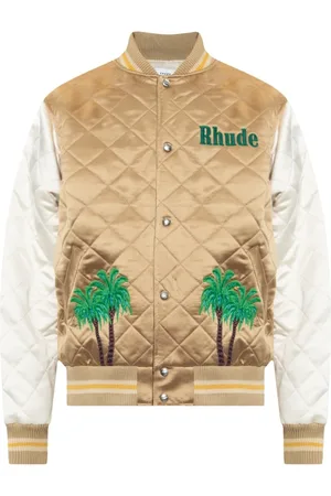 Rhude Jassen, Heren, Geel, M, Quilted Bomber Jacket