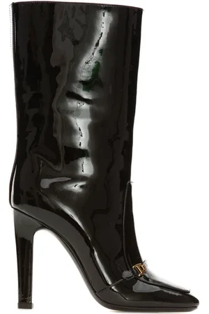 Saint Laurent Schoenen, Dames, Zwart, 36 EU, Leer, Enkellaarsjes Lala Lakleer