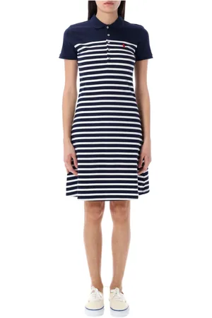 Ralph Lauren Kleedjes, Dames, Blauw, S, Katoen, Polo Shirt Jurk