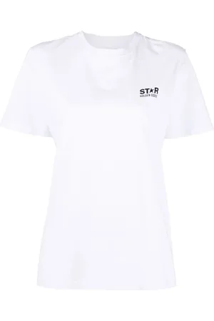Golden Goose Tops, Dames, Wit, S, Katoen, T-shirt met sterrenprint