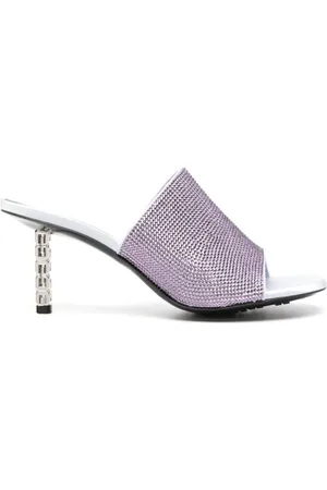 Givenchy Schoenen, Dames, Paars, 38 EU, Leer, G Cube Embellished Mules