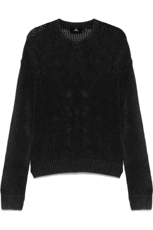 Represent Truien, Heren, Zwart, L, Katoen, Open Gauge Knit Sweater