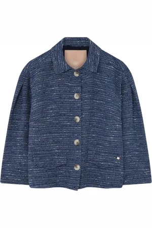 gustav Jassen, Dames, Blauw, L, Katoen, Casual Blazer Jas